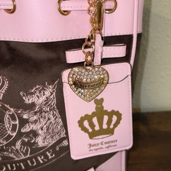 Juicy Couture Classic Scotty Daydreamer Tote Pink Brown Crown Crest Bag NWT Y2K - Picture 3 of 7